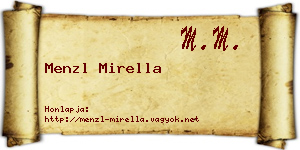 Menzl Mirella névjegykártya
